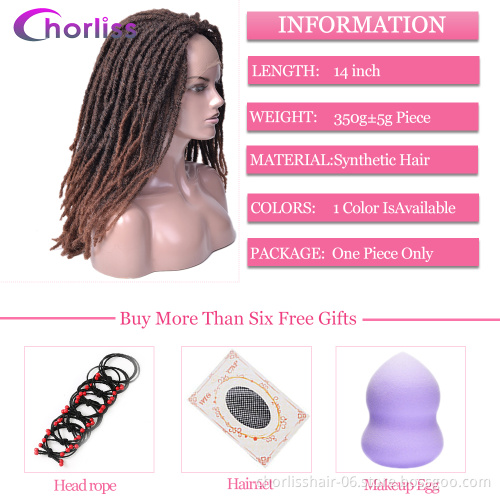 Hot Selling Premium Synthetic Afro Dreadlocks Braiding Hair Extension Wigs Lace Frontal Synthetic Faux Locs Crochet Hair Wigs